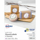 Avery Glossy White Round Labels2" Diameter 22807