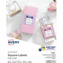 Avery Matte White Square Labels1???" x 1???" 22805