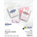 Avery Matte White Square Labels2" x 2" 22806