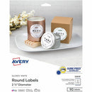 Avery Glossy White Round Labels2???" 22830