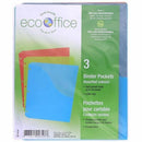 EcoOffice Poly Binder Pockets 3 Pack, Assorted A00348
