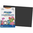 Prang Construction Paper, Black, 12" x 18" , 50 Sheets P63070001