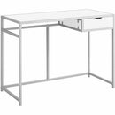 Monarch Specialties Computer Desk - 42"L / White / Silver Metal I7222
