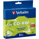 Verbatim 95157 CD Rewritable Media - CD-RW - 12x - 700 MB - 5 95157