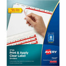 Avery Print & Apply Clear Label Dividerswith Index Maker&reg 11447