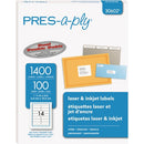Avery PRES-a-ply&reg; White Labels, 1-1/3" x 4" , Permanent- 30602