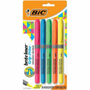 BIC Brite Liner Grip Highlighter, Chisel Tip, Assorted Colours, 5 GBLP51AST