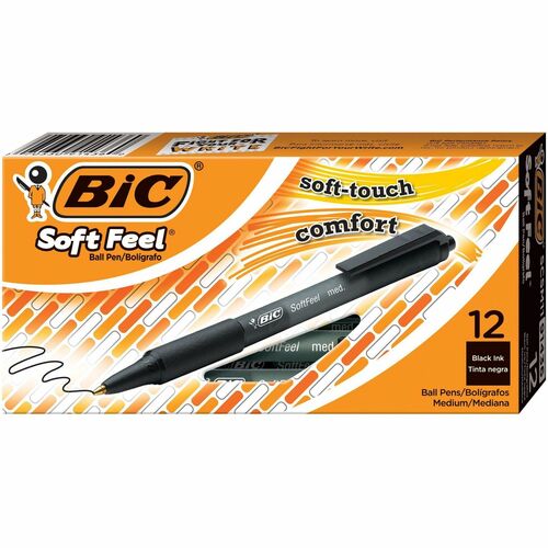 BIC SoftFeel Retractable Ball Pens BICSCSM11BK