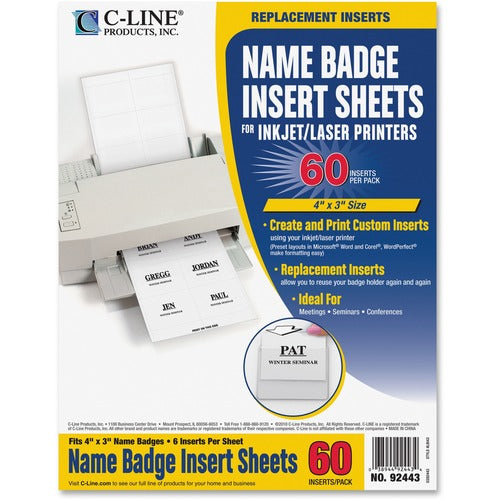 C-Line Laser/Inkjet Badge Insert Refills CLI92443