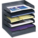 Safco Slanted Shelves Steel Desk Tray Sorter 3127BL