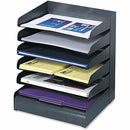 Safco Slanted Shelves Steel Desk Tray Sorter 3128BL