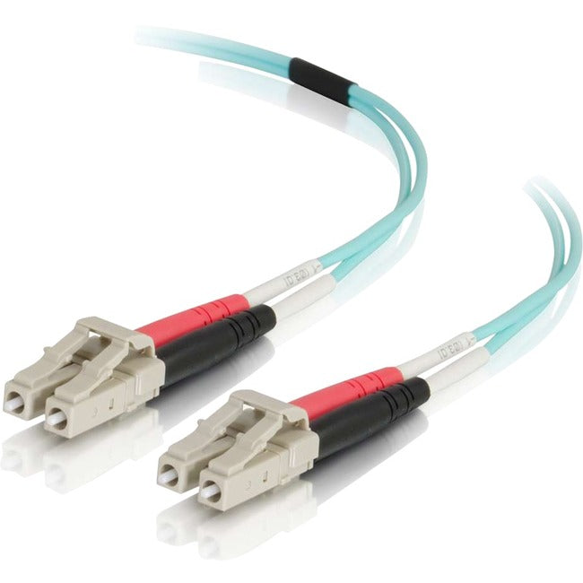 C2G 50m LC-LC 50/125 OM4 Duplex Multimode PVC Fiber Optic Cable - Aqua