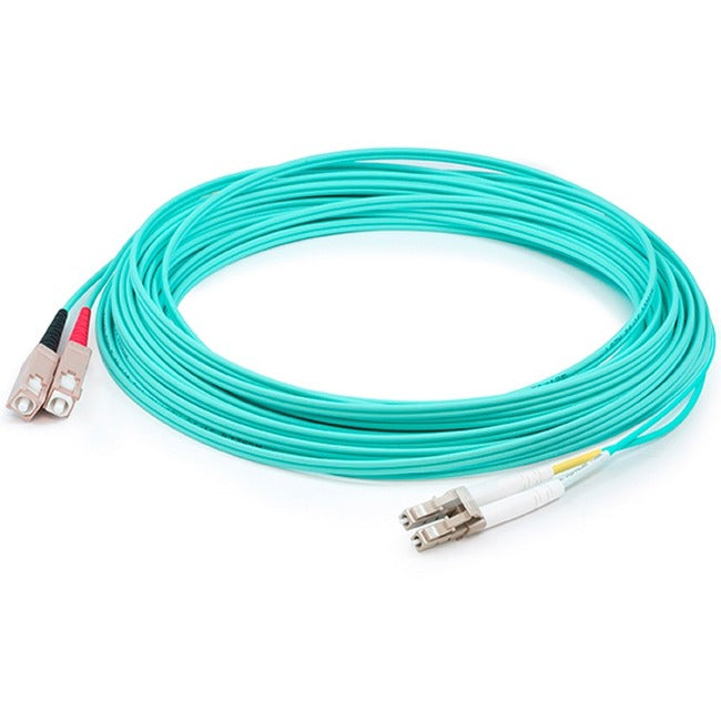 AddOn 7m Laser-Optimized Multi-Mode fiber (LOMM) Duplex SC/LC OM4 Aqua Patch Cable