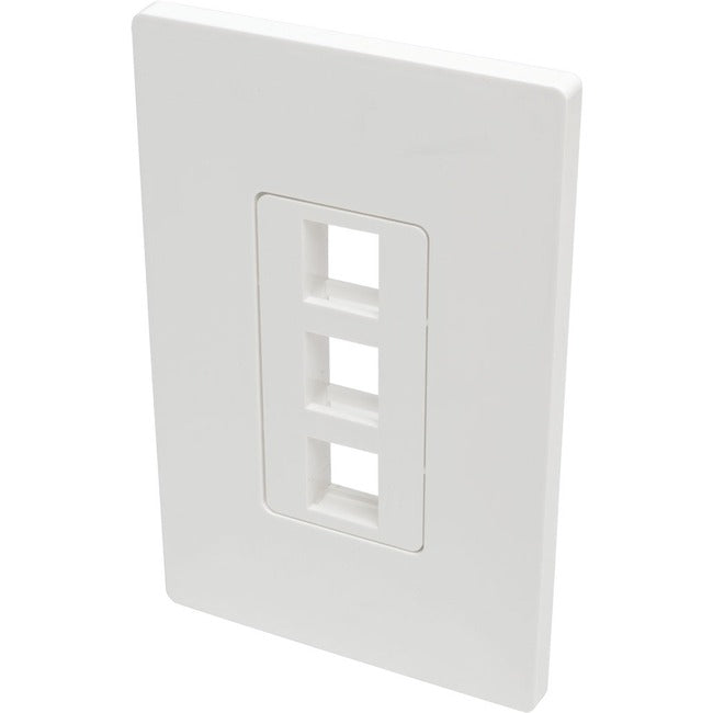 Tripp Lite 3-Port Single-Gang Universal Keystone Wallplate, White