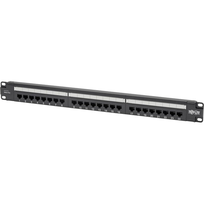 Tripp Lite N052-P24 24-Port 1U Rack-Mount Cat5e Patch Panel - PoE+ Compliant