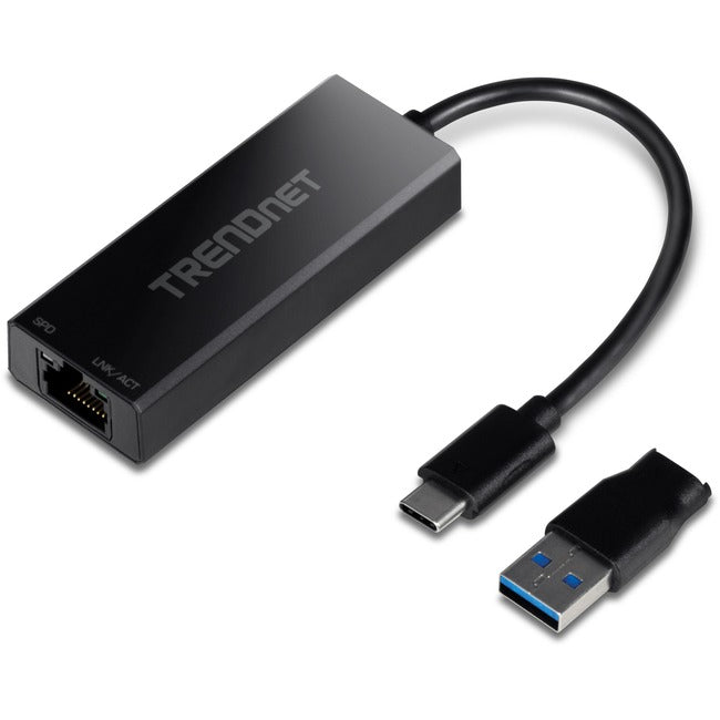 TRENDnet USB-C 3.1 To 2.5GBase-T Ethernet Adapter, IEEE 802.3bz 2.5GBASE-T Compliant, Supports Up to 2.5Gbps connection Speeds, Supports 802.1p (CoS) And 802.1Q (VLAN), Black, TUC-ET2G