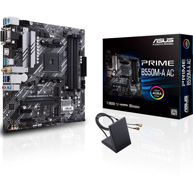 Asus Prime B550M-A AC Desktop Motherboard - AMD B550 Chipset - Socket AM4 - Micro ATX