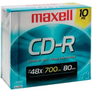 Maxell 10pk Cd-r Recordbl 700mb 48x Slim J-case
