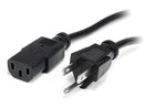 Startech 1ft (30cm) 18awg Flexible Computer Power Cord W/ Nema 5-15p And Iec 60320 C13 Co