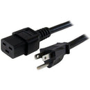 Startech 10ft (3m) Universal Power Cord W/ Nema 5-15p And Iec 60320 C19 Connectors; 125v