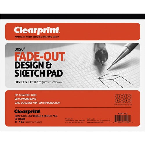 Clearprint Isometric Grid Paper Pad - Letter - CLE932811ISO