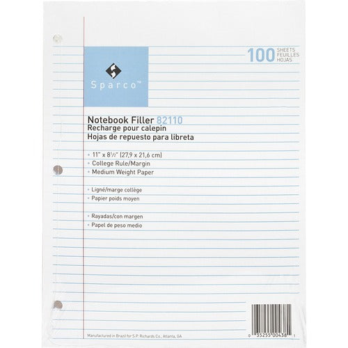 Sparco Notebook Filler Paper - Letter - SPR82110