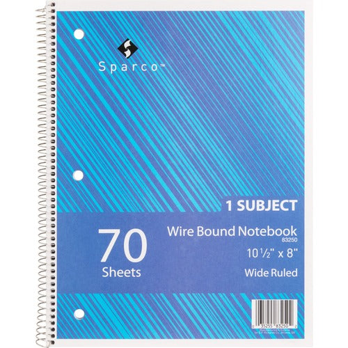 Sparco Quality Wirebound Wide Ruled Notebooks - SPR83250