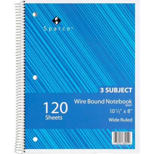 Sparco Quality Wirebound Wide Ruled Notebooks - SPR83251