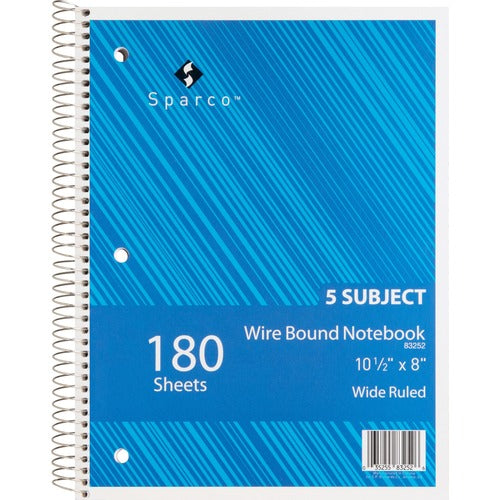 Sparco Quality Wirebound Wide Ruled Notebooks - SPR83252