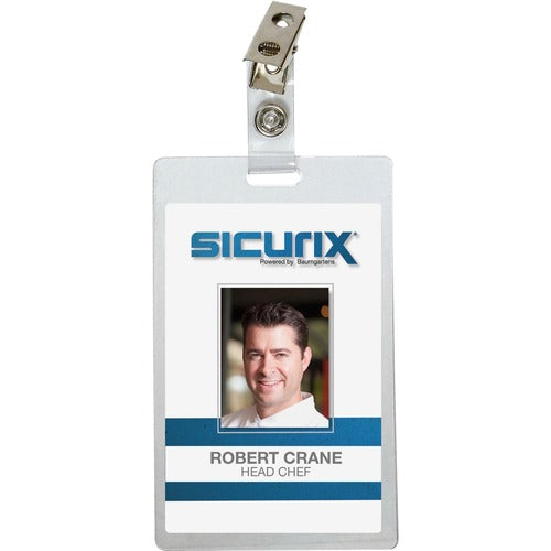 SICURIX Self-laminating Badge Holder with Clip - BAU62926