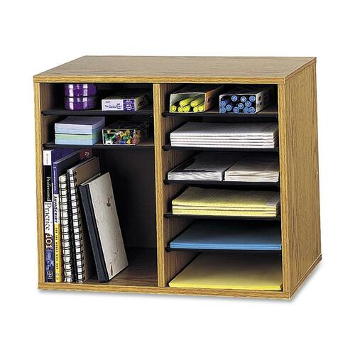 Safco Safco Adjustable 12-Slot Wood Literature Organizer SAF9420MO