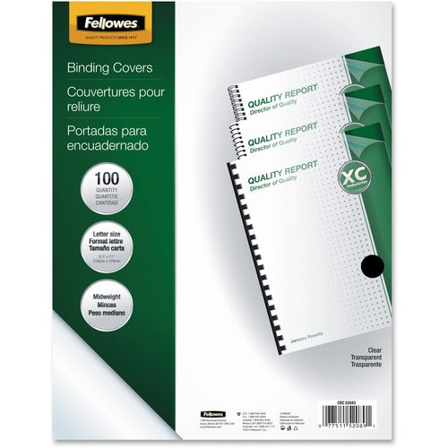 Fellowes Crystals Clear PVC Covers - FEL52089