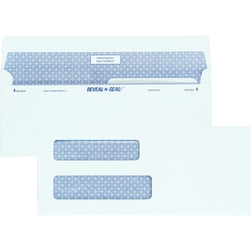 Quality Park Reveal-n-Seal Double Window Envelopes - QUA67539