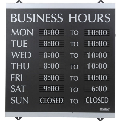 HeadLine Century Business Hours Sign - USS4247