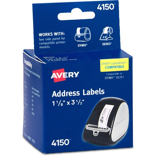 Avery Thermal Label Printer 1 1/8x3 1/2" Mailing Label - AVE04150