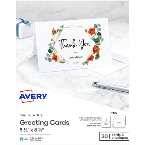 Avery&reg; Inkjet Greeting Card - 0% Recycled - AVE03265