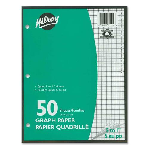 Hilroy 5:1" Two-Sided Quad Ruled Filler Paper - HLR05291