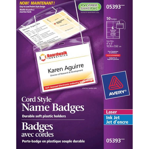 Avery&reg; 5393 Laser/Inkjet Badge Insert - AVE05393