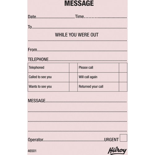 Hilroy Telephone Message Pad - HLR46501