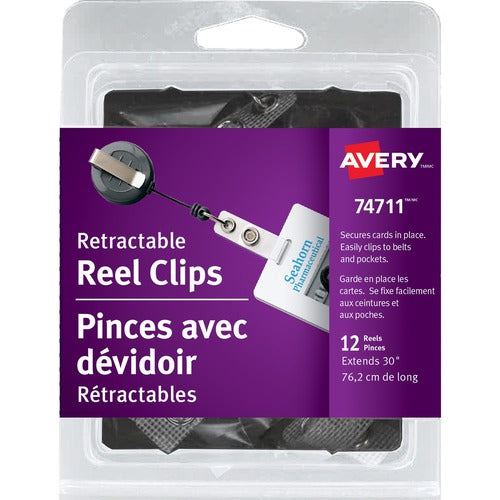 Avery&reg; Clip-on Retractable ID Reel - AVE74711