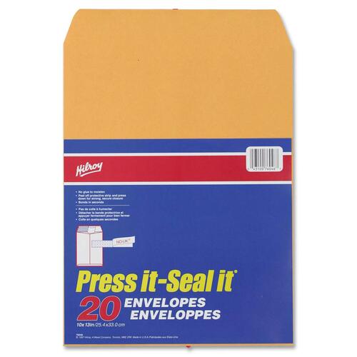 Hilroy Press-It Seal-It Kraft Adhesive Envelopes - HLR76046