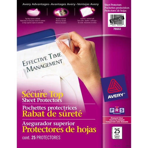 Avery&reg; Secure Top Sheet Protector - AVE78602