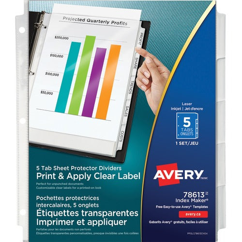 Avery&reg; 78613 Index Maker View Divider with Clear Labels - AVE78613