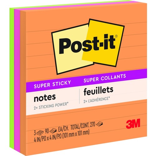 Post-it&reg; Super Sticky Lined Notes - MMM6753SSUCC