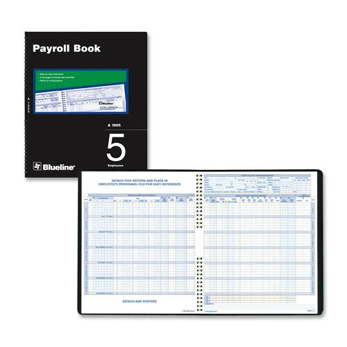 Blueline Five Employees Payroll Book - BLIA1005