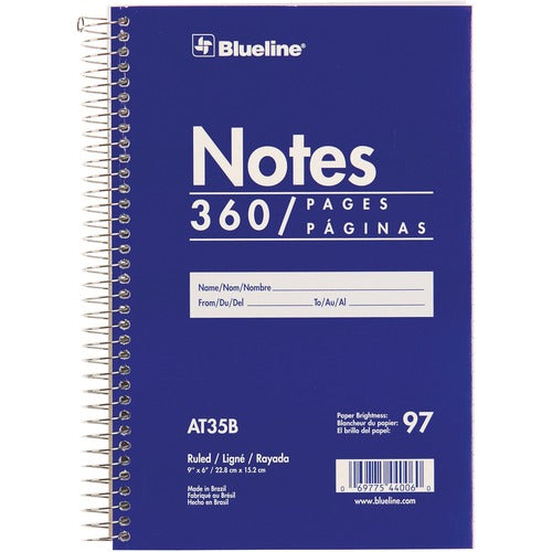 Blueline White Paper Wirebound Steno Pad - BLIAT35B