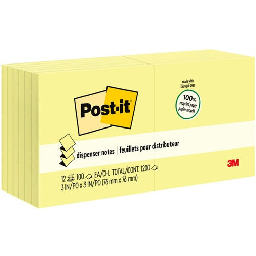 Post-it&reg; Greener Pop-up Notes - MMMR330RP12YW