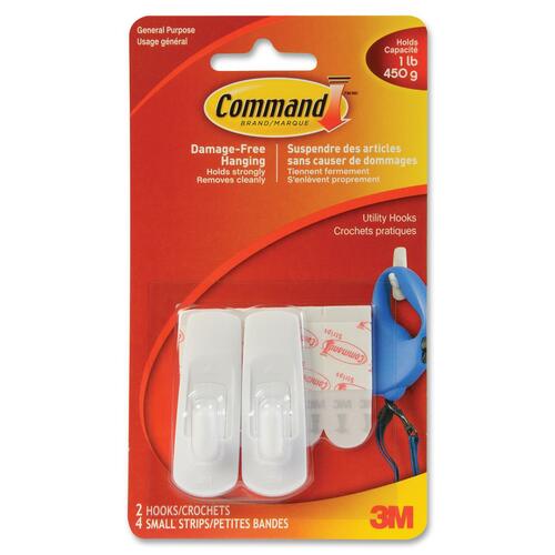 3M Small Hooks with Command Adhesive - MMM17002C