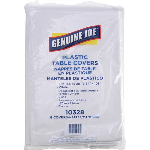 Genuine Joe Plastic Rectangular Table Covers - GJO10328