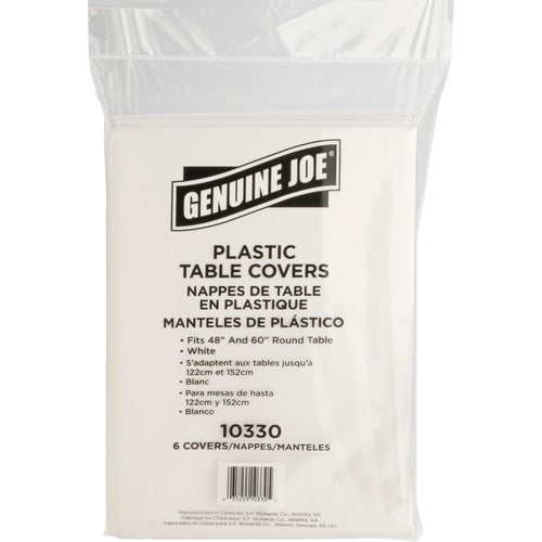 Genuine Joe Plastic Round Tablecovers - GJO10330